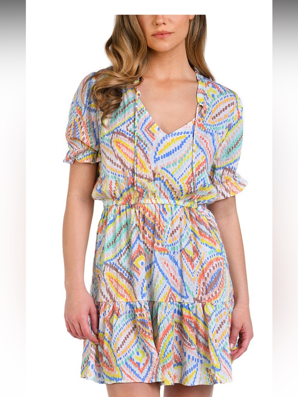 La Blanca Multicolor Abstract Print Swim Coverup